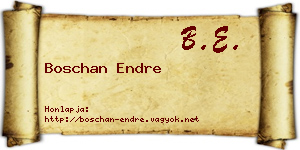 Boschan Endre névjegykártya